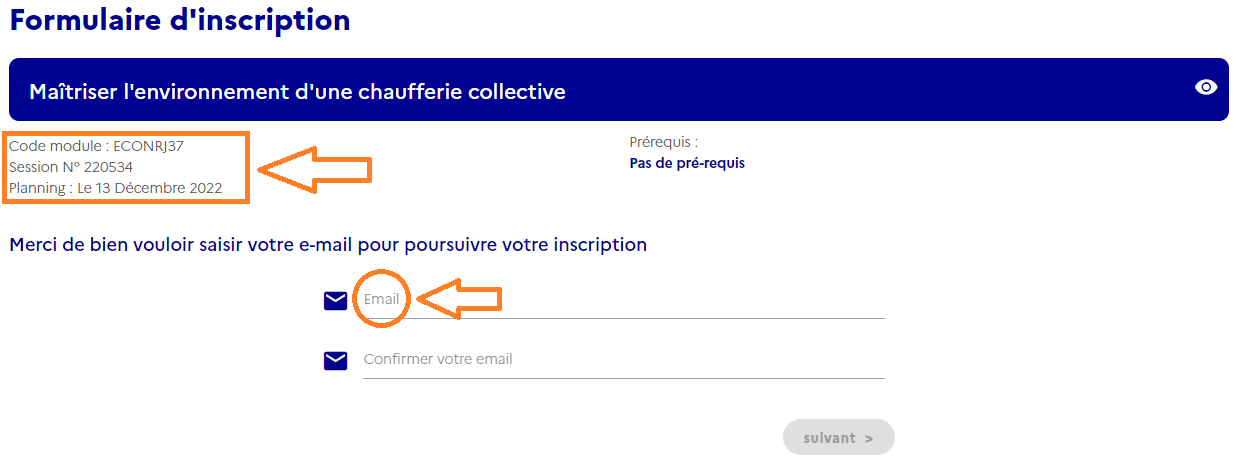 Saisir votre mail