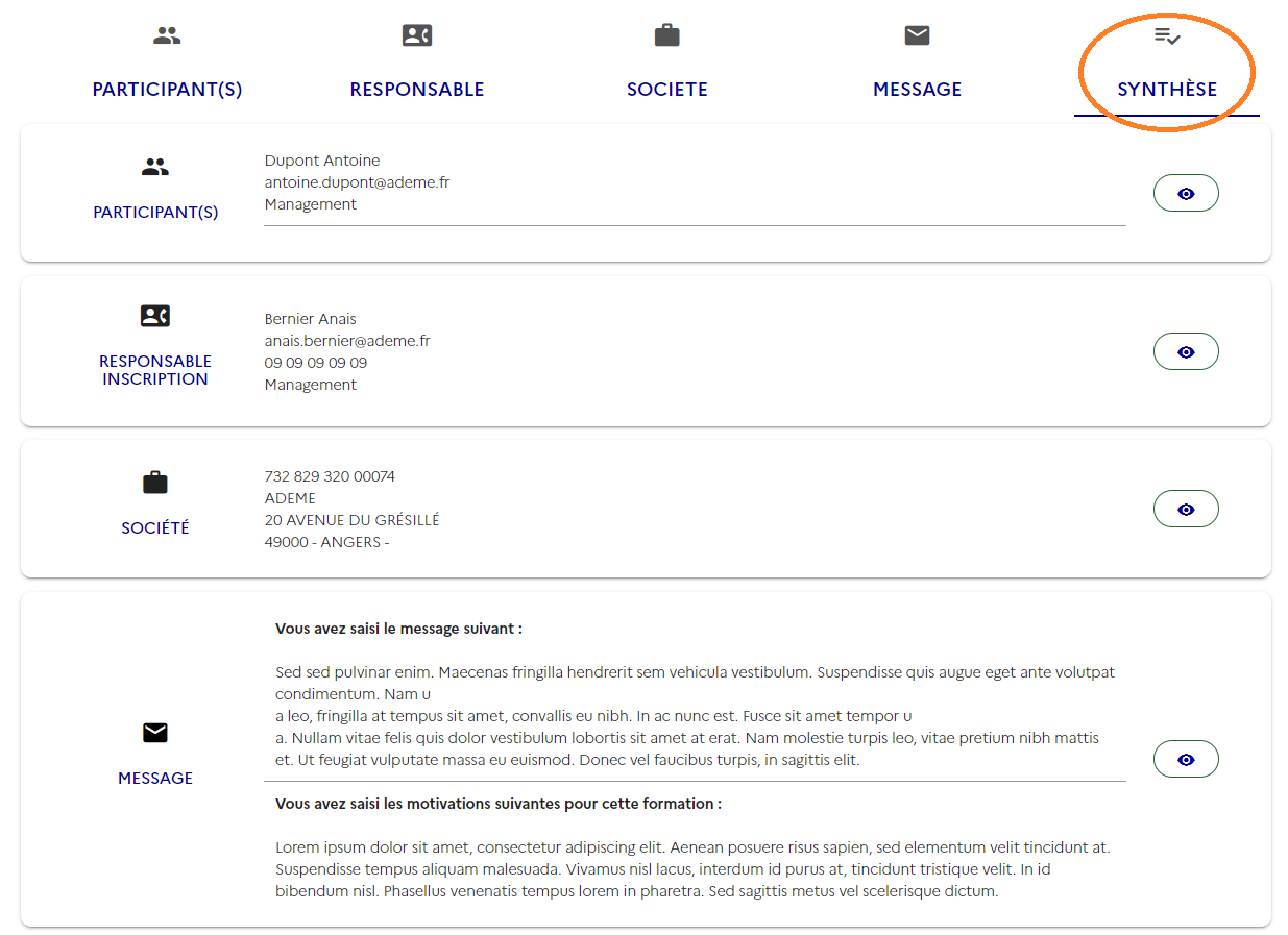 Consulter le récapitulatif de votre demande, valider le formulaire